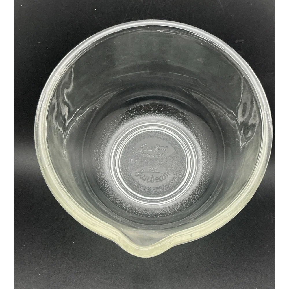 Vintage Fire King for Sunbeam, Mixmasters, Clear Glass 1950s, Footed‎
